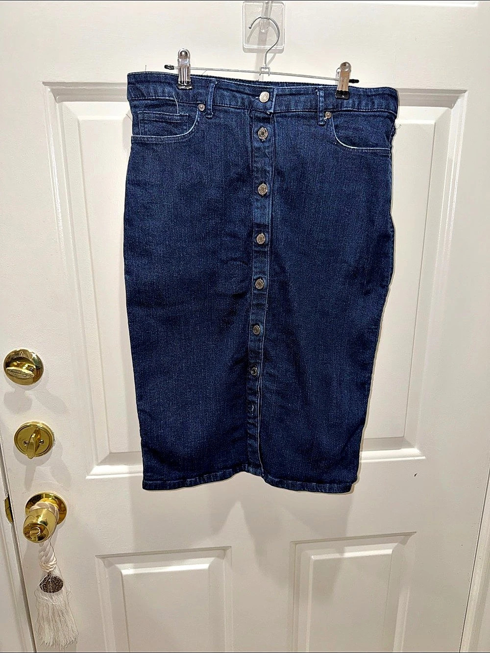 Banana Republic Denim Button-Front Midi Skirt Blue Size 6